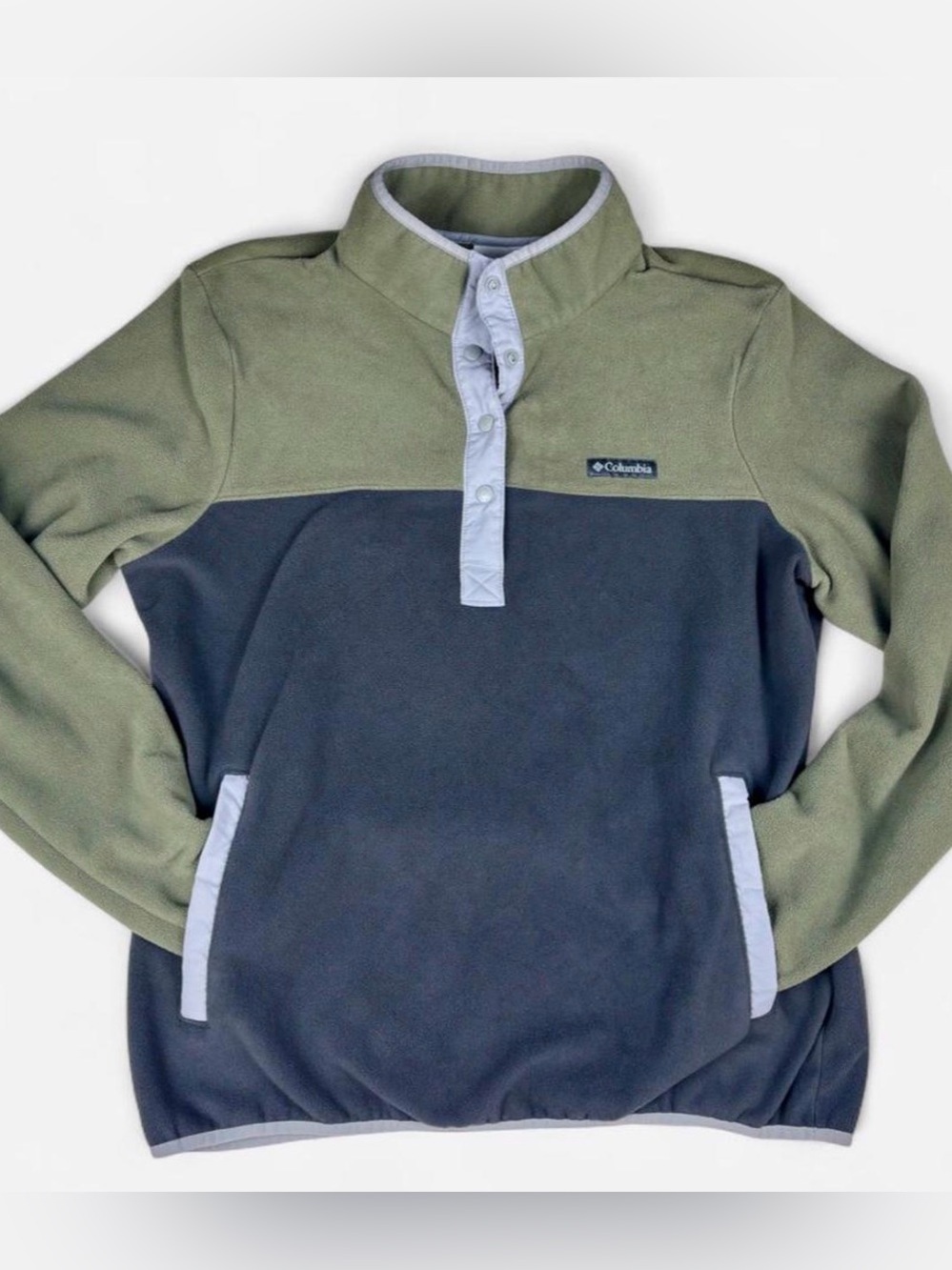 Columbia Men's Olive Green Two Tone Pullover Fleece